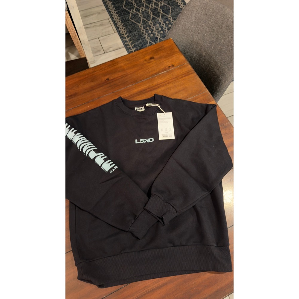 LSKD Static Oversized Sweater Black Skyride M USWE01735 Pullover Sweatshirt NEW - Picture 2 of 16
